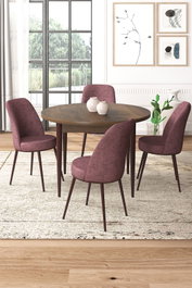 Hanah Home Tor - Baroque, Dusty Rose Juego de Comedor de 5 Piezas